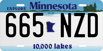 MN license plate 665NZD