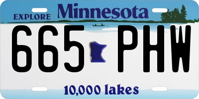 MN license plate 665PHW