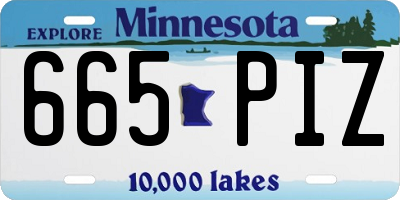 MN license plate 665PIZ