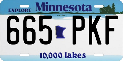 MN license plate 665PKF