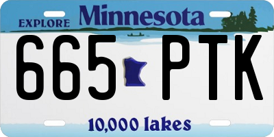 MN license plate 665PTK