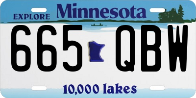 MN license plate 665QBW