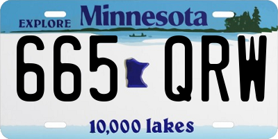 MN license plate 665QRW