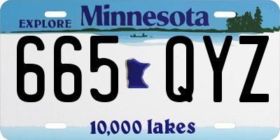 MN license plate 665QYZ