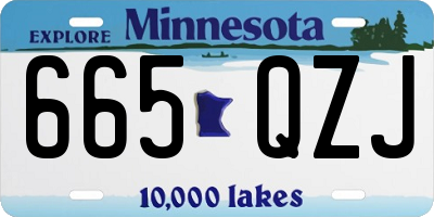 MN license plate 665QZJ