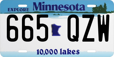 MN license plate 665QZW