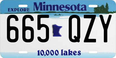 MN license plate 665QZY