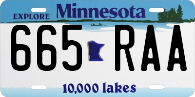 MN license plate 665RAA