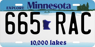 MN license plate 665RAC