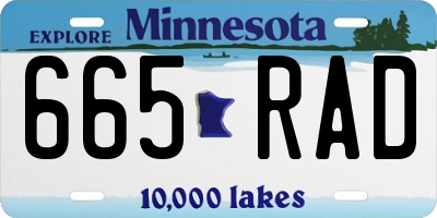 MN license plate 665RAD