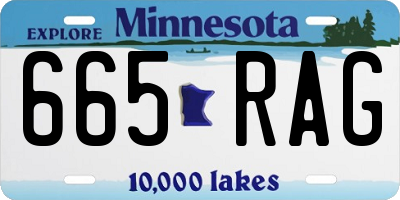 MN license plate 665RAG