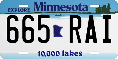MN license plate 665RAI
