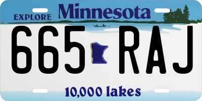 MN license plate 665RAJ