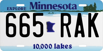 MN license plate 665RAK
