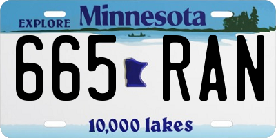 MN license plate 665RAN