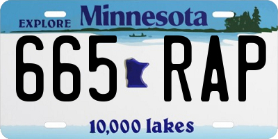 MN license plate 665RAP