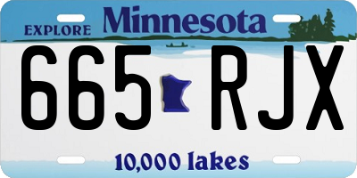 MN license plate 665RJX