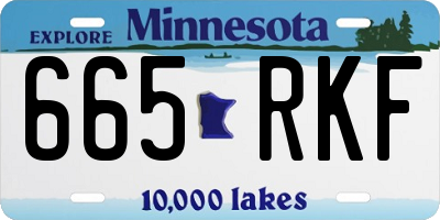 MN license plate 665RKF