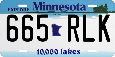 MN license plate 665RLK