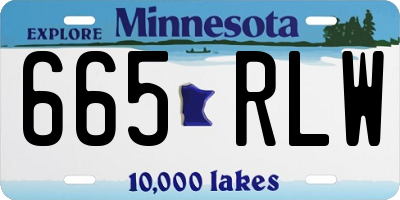 MN license plate 665RLW