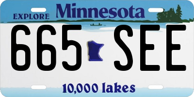 MN license plate 665SEE