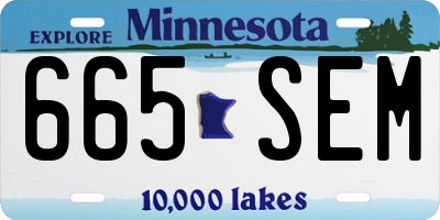 MN license plate 665SEM