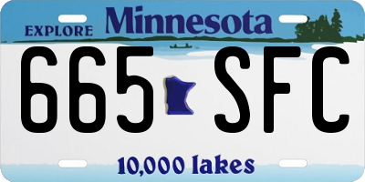 MN license plate 665SFC