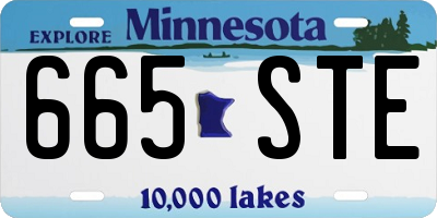 MN license plate 665STE