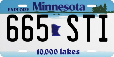 MN license plate 665STI