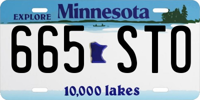 MN license plate 665STO
