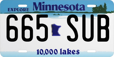 MN license plate 665SUB