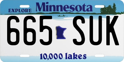 MN license plate 665SUK