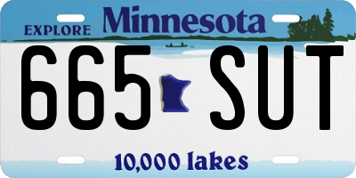 MN license plate 665SUT