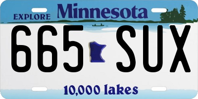 MN license plate 665SUX