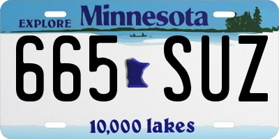 MN license plate 665SUZ