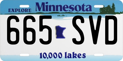 MN license plate 665SVD