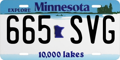 MN license plate 665SVG