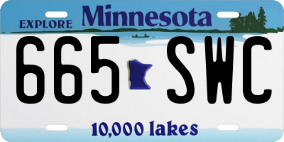 MN license plate 665SWC