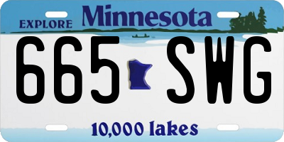 MN license plate 665SWG