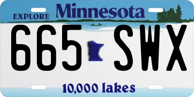 MN license plate 665SWX