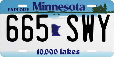 MN license plate 665SWY
