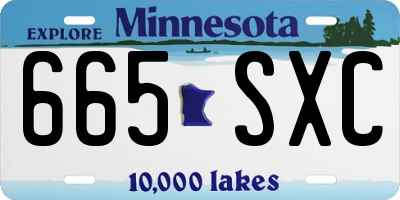 MN license plate 665SXC
