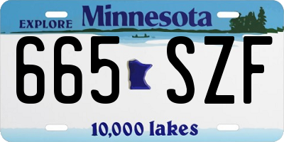 MN license plate 665SZF