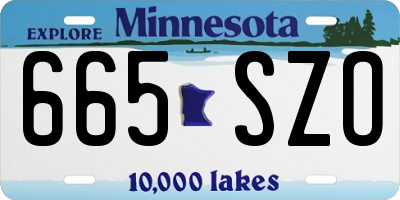 MN license plate 665SZO