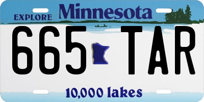 MN license plate 665TAR