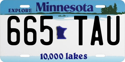 MN license plate 665TAU