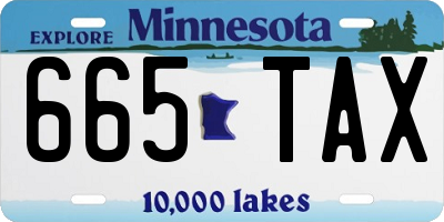 MN license plate 665TAX