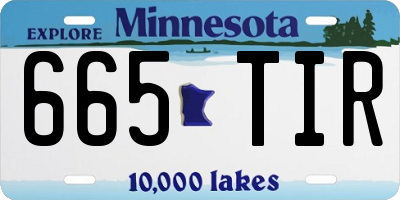 MN license plate 665TIR