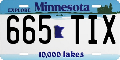 MN license plate 665TIX