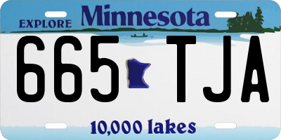 MN license plate 665TJA
